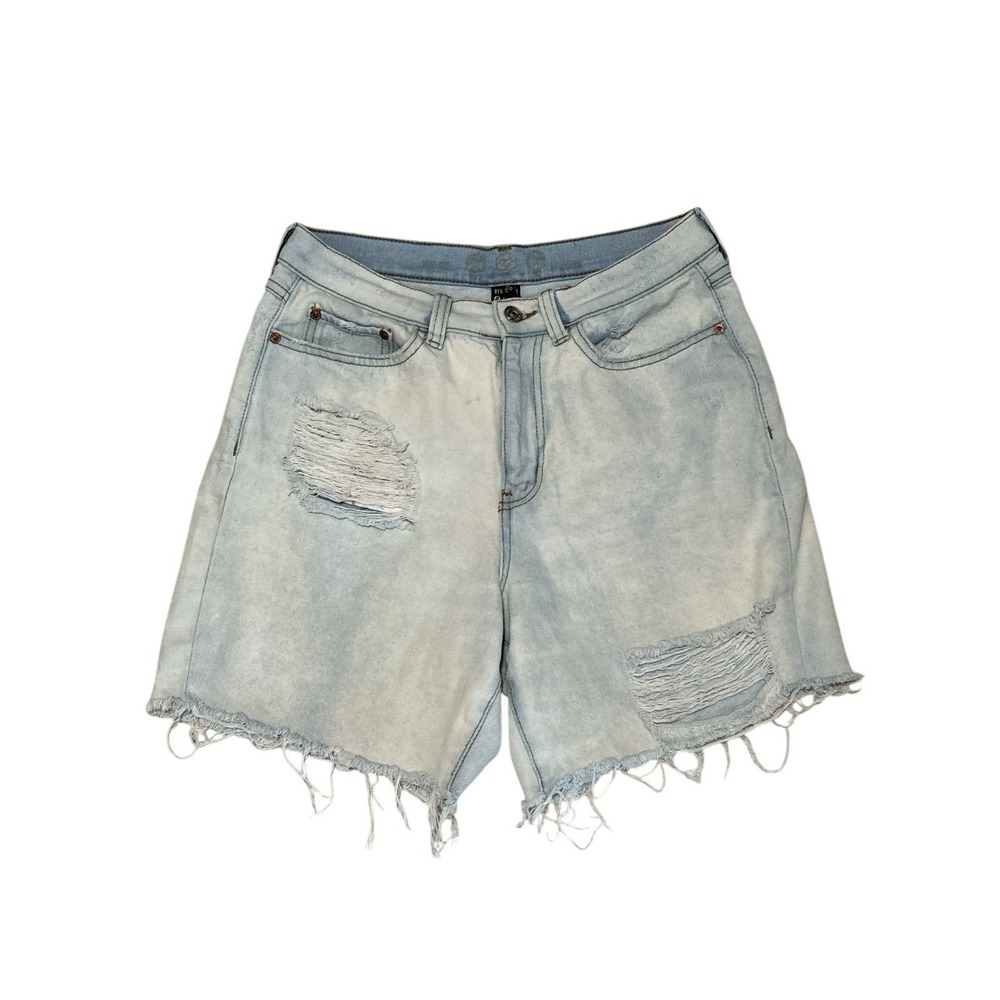 Rewash Distressed Frayed Women's CutOff Denim Shorts Light Wash Size9/29 RN88083